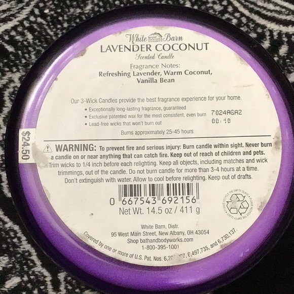 Bath and body works lavender coconut candle - Picture 3 of 3